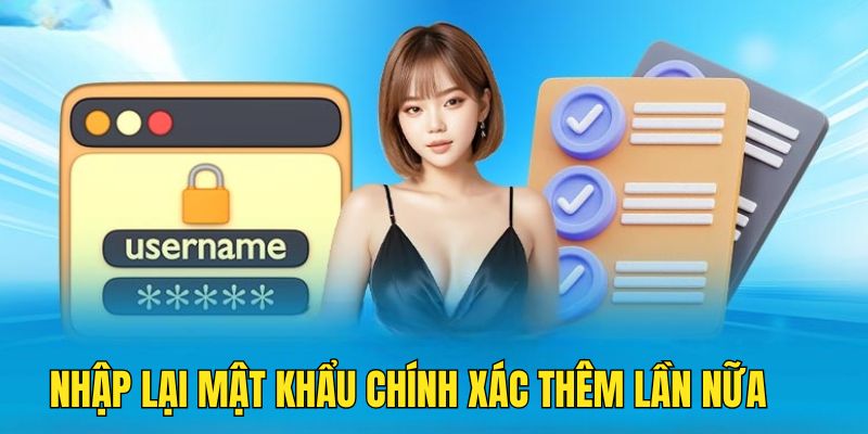 Khách hàng cần nhập lại mật khẩu chuẩn